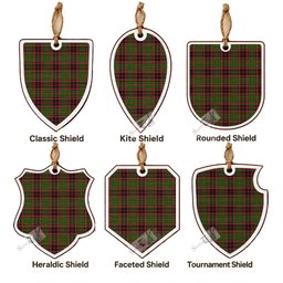 Buchan Tartan Shield Wood Ornament , Pick Your Clan & Regional Plaid