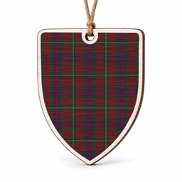Clare Tartan Shield Wood Ornament , Pick Your Clan & Regional Plaid