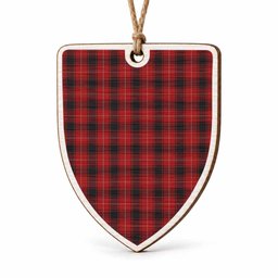 MacIver (McIver) Tartan Shield Wood Ornament , Pick Your Clan & Regional Plaid