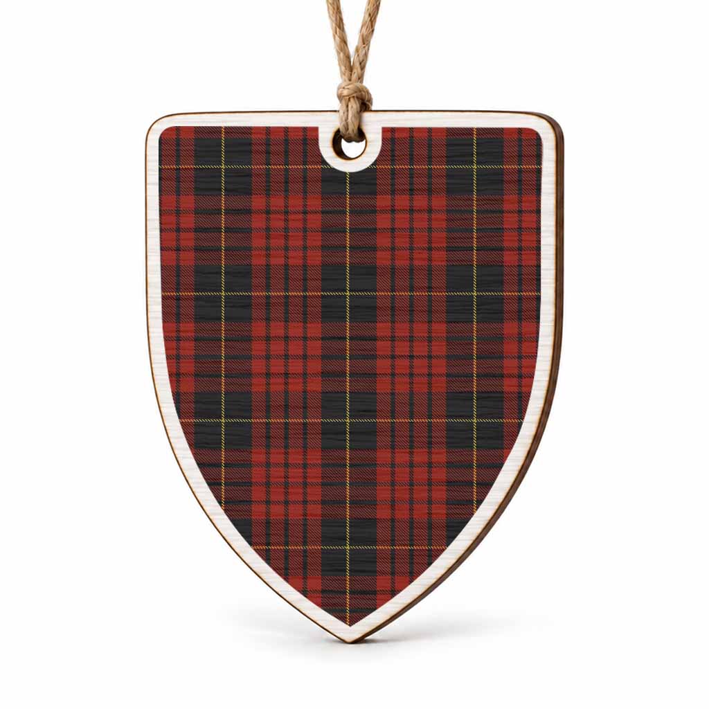 MacQueen (McQueen) Tartan Shield Wood Ornament , Pick Your Clan & Regional Plaid