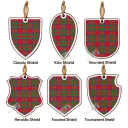 MacIntosh (McIntosh) Tartan Shield Wood Ornament , Pick Your Clan & Regional Plaid