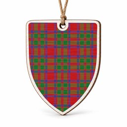 MacIntosh (McIntosh) Tartan Shield Wood Ornament , Pick Your Clan & Regional Plaid