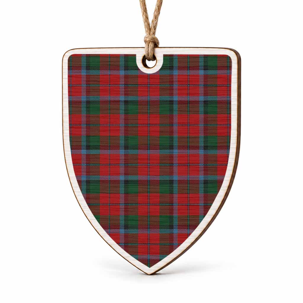 MacNaughton (McNaughton) Tartan Shield Wood Ornament , Pick Your Clan & Regional Plaid