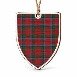 MacNaughton (McNaughton) Tartan Shield Wood Ornament , Pick Your Clan & Regional Plaid