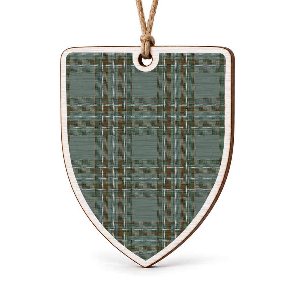 Kelly Tartan Shield Wood Ornament , Pick Your Clan & Regional Plaid