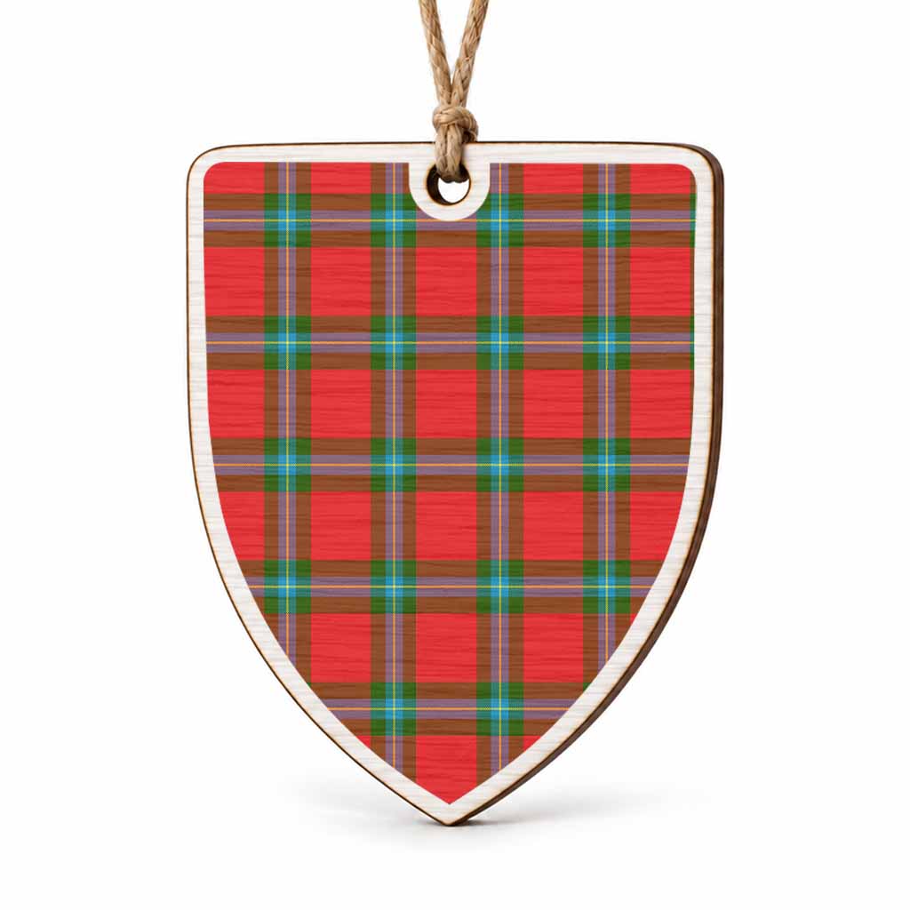 MacLaine (McLaine) Tartan Shield Wood Ornament , Pick Your Clan & Regional Plaid