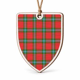 MacLaine (McLaine) Tartan Shield Wood Ornament , Pick Your Clan & Regional Plaid