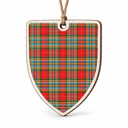 Chattan Tartan Shield Wood Ornament , Pick Your Clan & Regional Plaid