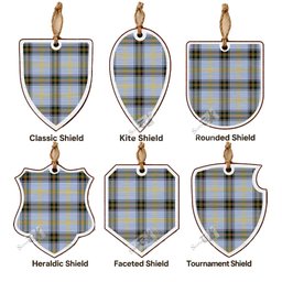 Bell Tartan Shield Wood Ornament , Pick Your Clan & Regional Plaid