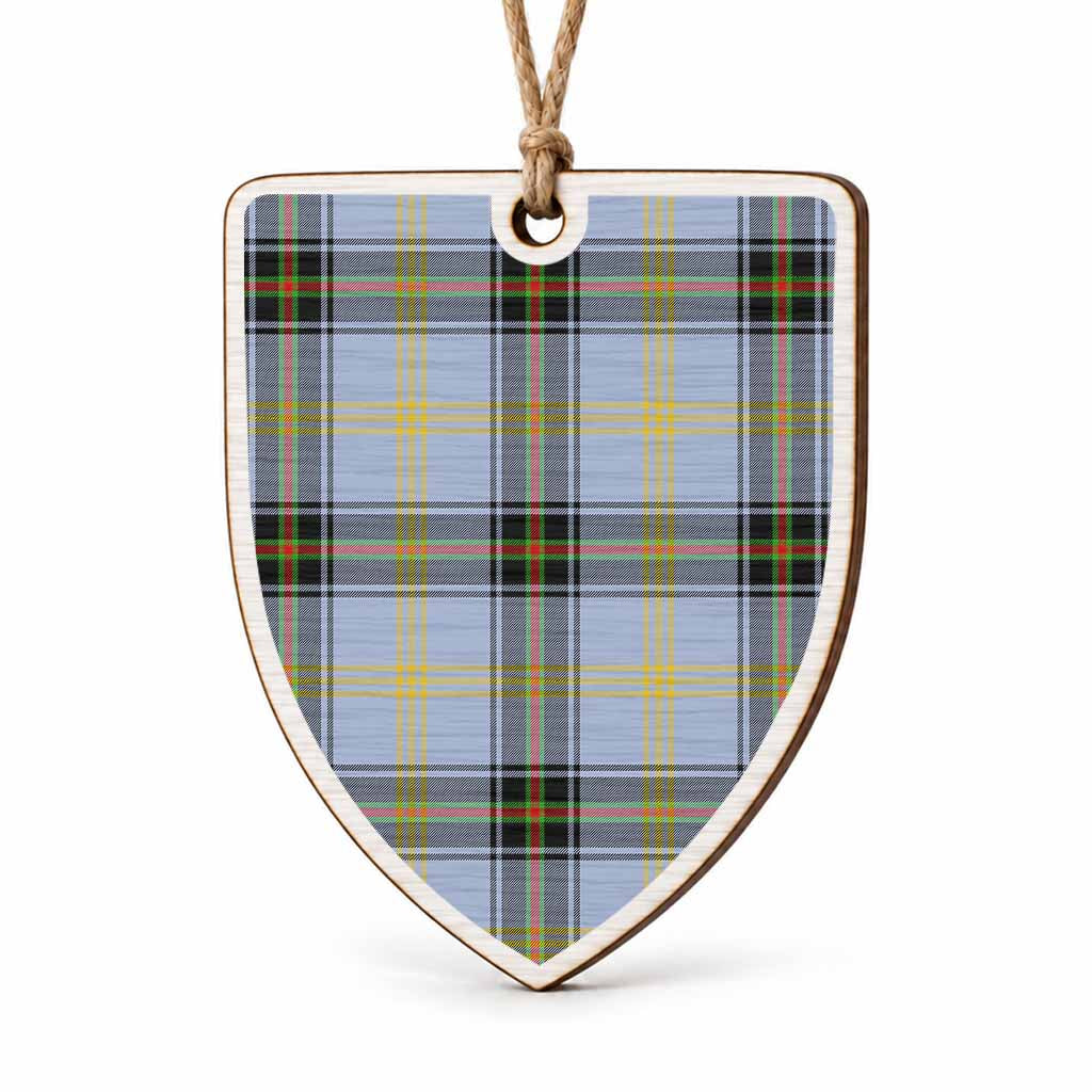 Bell Tartan Shield Wood Ornament , Pick Your Clan & Regional Plaid