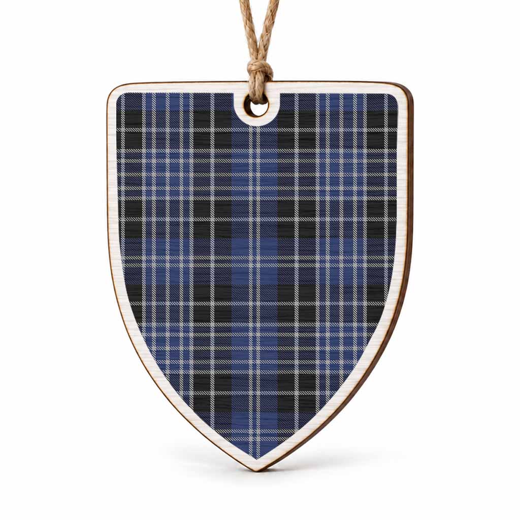 Clark (Clarke) Tartan Shield Wood Ornament , Pick Your Clan & Regional Plaid