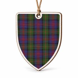 MacLennan (McLennan) Tartan Shield Wood Ornament , Pick Your Clan & Regional Plaid