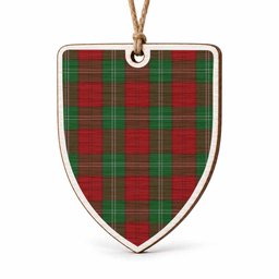 Lennox Tartan Shield Wood Ornament , Pick Your Clan & Regional Plaid