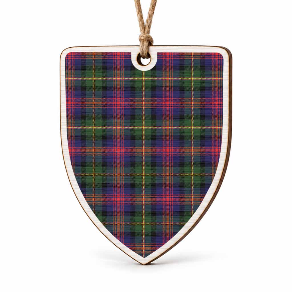 Logan Tartan Shield Wood Ornament , Pick Your Clan & Regional Plaid