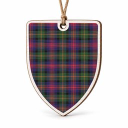 Logan Tartan Shield Wood Ornament , Pick Your Clan & Regional Plaid