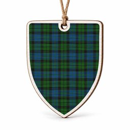 McCoy Tartan Shield Wood Ornament , Pick Your Clan & Regional Plaid