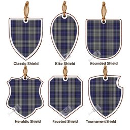 Napier Tartan Shield Wood Ornament , Pick Your Clan & Regional Plaid