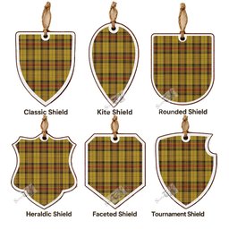 Morgan of Wales Tartan Shield Wood Ornament , Pick Your Clan & Regional Plaid