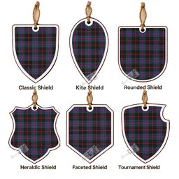 Nairn Tartan Shield Wood Ornament , Pick Your Clan & Regional Plaid
