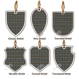 Howell of Wales Tartan Shield Wood Ornament , Pick Your Clan & Regional Plaid