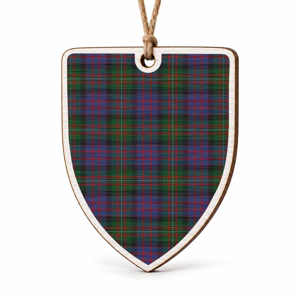 MacDonell (McDonell) Tartan Shield Wood Ornament , Pick Your Clan & Regional Plaid