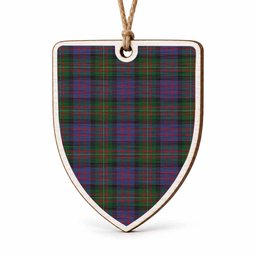 MacDonell (McDonell) Tartan Shield Wood Ornament , Pick Your Clan & Regional Plaid