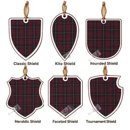 Llewellen of Wales Tartan Shield Wood Ornament , Pick Your Clan & Regional Plaid