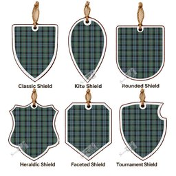 Melville Tartan Shield Wood Ornament , Pick Your Clan & Regional Plaid