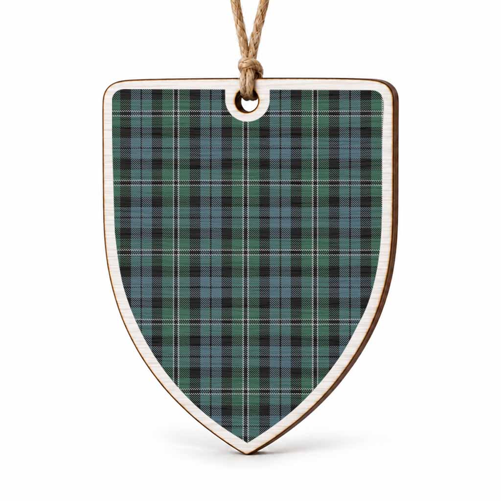 Melville Tartan Shield Wood Ornament , Pick Your Clan & Regional Plaid