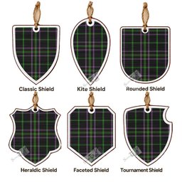 O'Boyle Tartan Shield Wood Ornament , Pick Your Clan & Regional Plaid