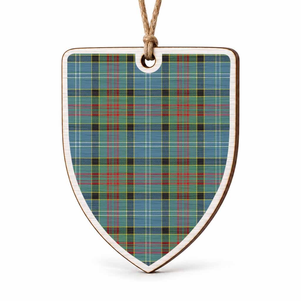 Paisley Tartan Shield Wood Ornament , Pick Your Clan & Regional Plaid