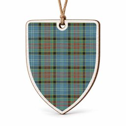 Paisley Tartan Shield Wood Ornament , Pick Your Clan & Regional Plaid
