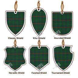 Owen of Wales Tartan Shield Wood Ornament , Pick Your Clan & Regional Plaid