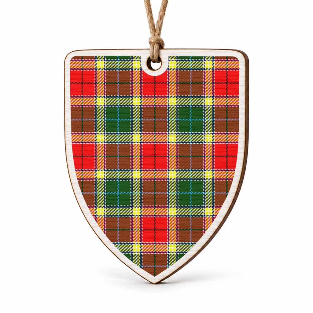 Gibson (Gibbs or Gibsone) Tartan Shield Wood Ornament , Pick Your Clan & Regional Plaid