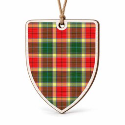 Gibson (Gibbs or Gibsone) Tartan Shield Wood Ornament , Pick Your Clan & Regional Plaid