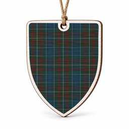 MacConnell (McConnell) Tartan Shield Wood Ornament , Pick Your Clan & Regional Plaid