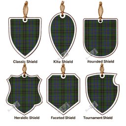 MacInnes (McInnes) Tartan Shield Wood Ornament , Pick Your Clan & Regional Plaid