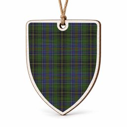 MacInnes (McInnes) Tartan Shield Wood Ornament , Pick Your Clan & Regional Plaid