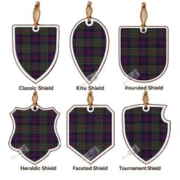 MacDonald (McDonald) of Clanranald Tartan Shield Wood Ornament , Pick Your Clan & Regional Plaid