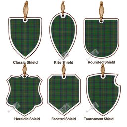 Kennedy Tartan Shield Wood Ornament , Pick Your Clan & Regional Plaid