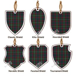 Mayo Tartan Shield Wood Ornament , Pick Your Clan & Regional Plaid