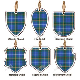 Nova Scotia Tartan Shield Wood Ornament , Pick Your Clan & Regional Plaid