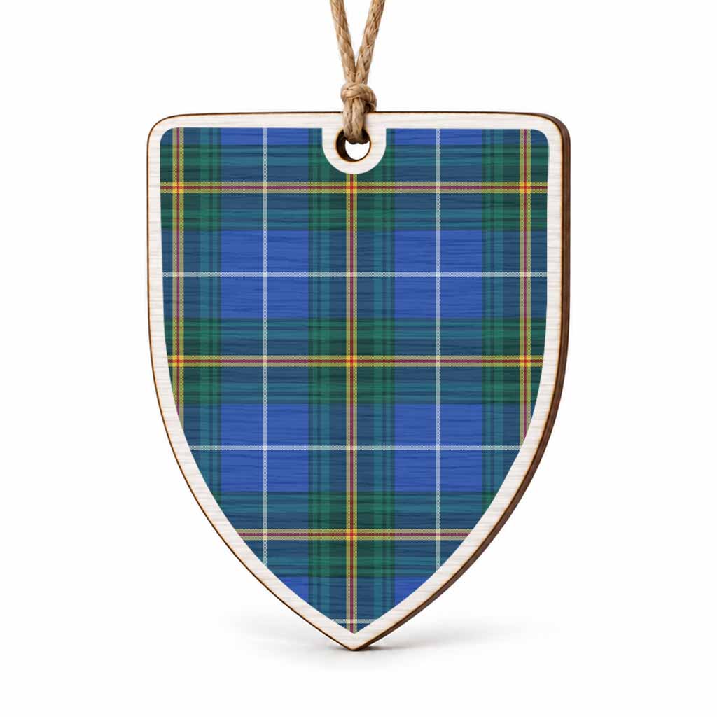 Nova Scotia Tartan Shield Wood Ornament , Pick Your Clan & Regional Plaid