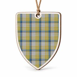 MacGrath (McGrath) Tartan Shield Wood Ornament , Pick Your Clan & Regional Plaid