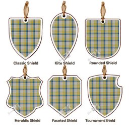 MacGrath (McGrath) Tartan Shield Wood Ornament , Pick Your Clan & Regional Plaid