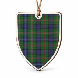 Jones Tartan Shield Wood Ornament , Pick Your Clan & Regional Plaid