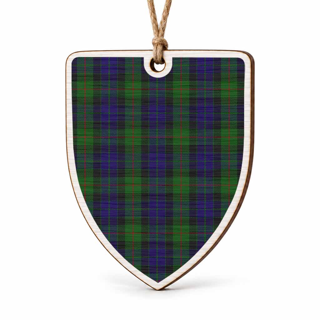 Gunn Tartan Shield Wood Ornament , Pick Your Clan & Regional Plaid