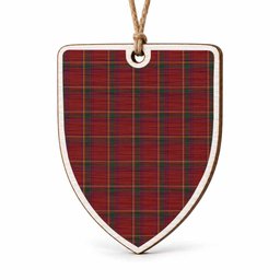 Galway Tartan Shield Wood Ornament , Pick Your Clan & Regional Plaid