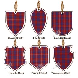 Hamilton Tartan Shield Wood Ornament , Pick Your Clan & Regional Plaid