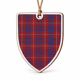 Hamilton Tartan Shield Wood Ornament , Pick Your Clan & Regional Plaid
